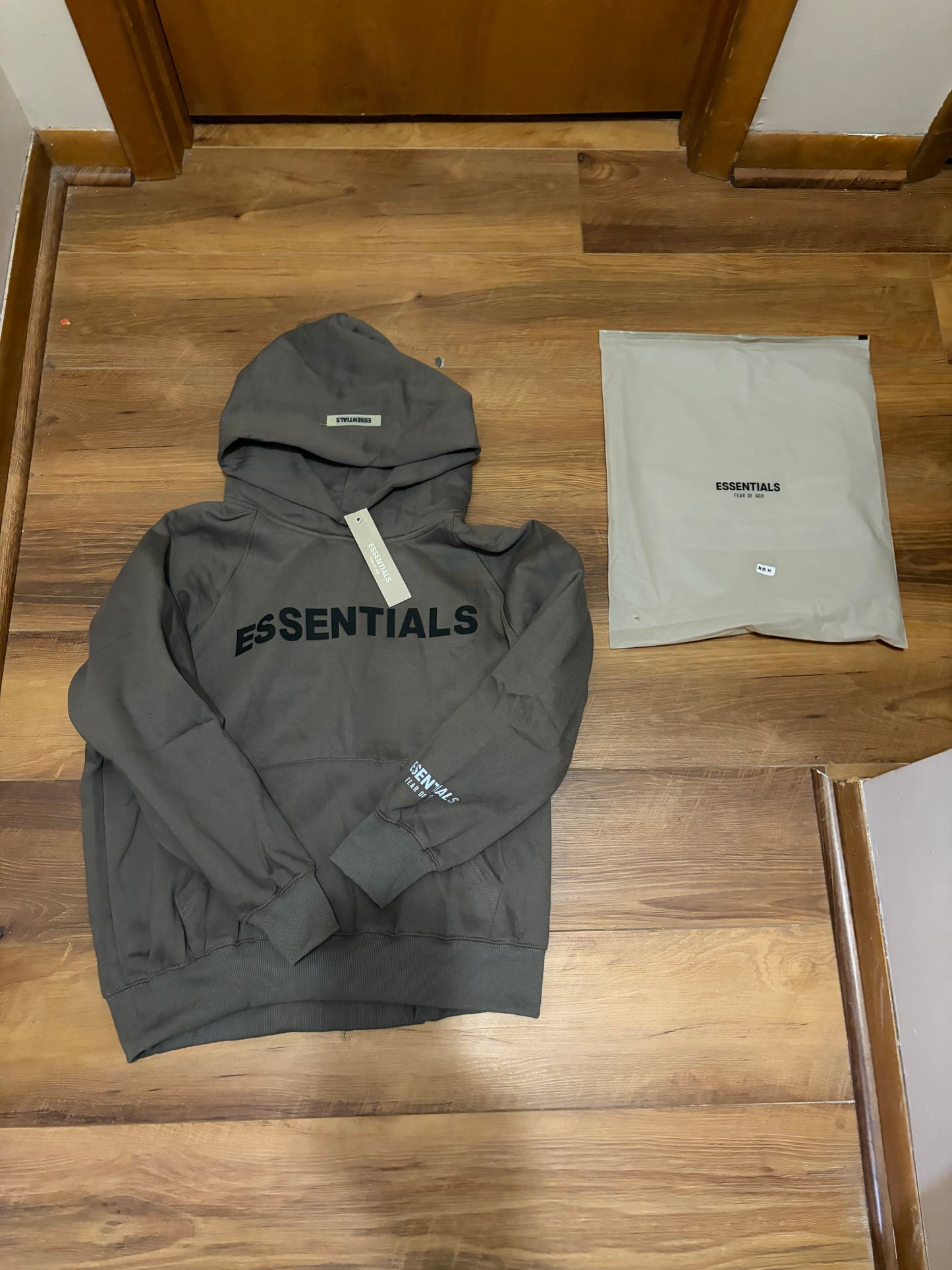 Essential green hoodie size medium